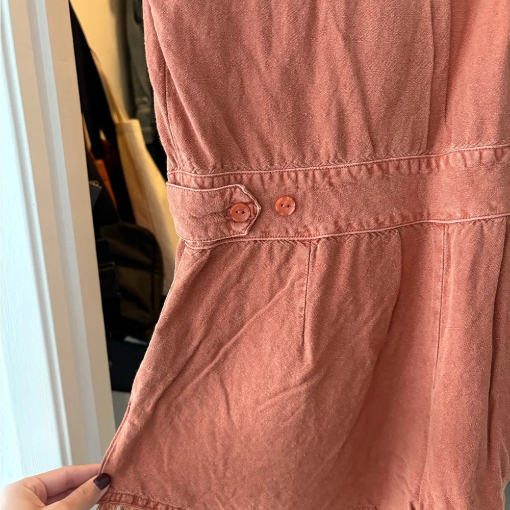 Rust Orange Button-Up Romper - Picture 7 of 9